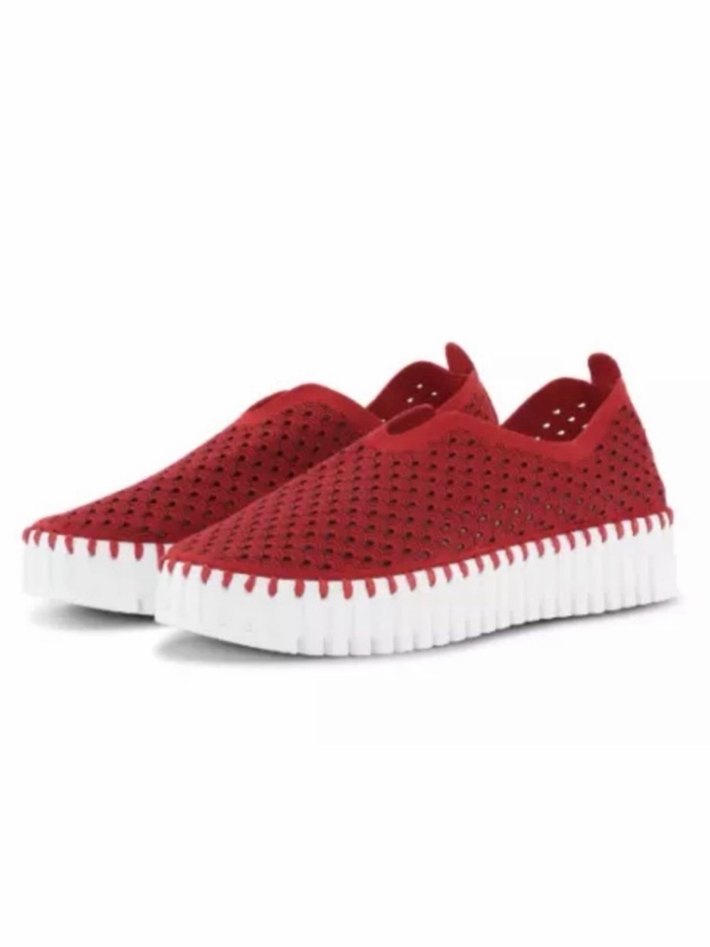 Ilse Jacobsen Tulip 3373 Platform Deep Red Slip-on Women's EU Size 39